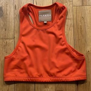 Olympia cropped orange work out top size medium